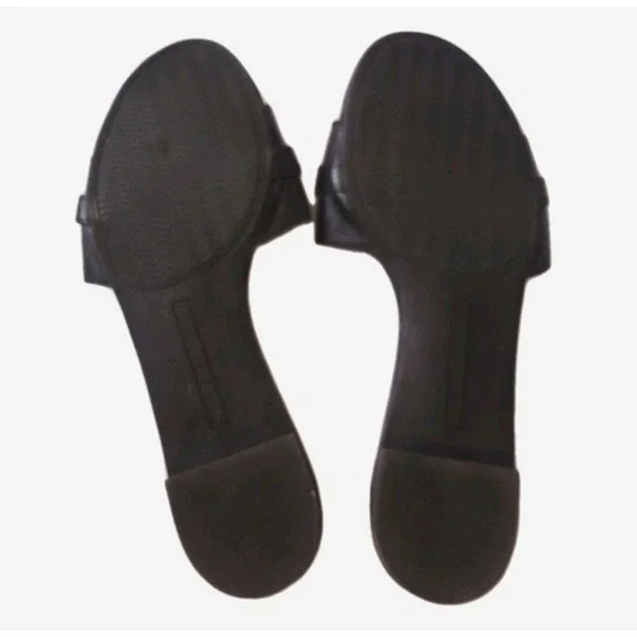 Tommy Hilfiger Black "Tricela" Flats Leather Slip Ons sz 8M Womens Sandals - Picture 5 of 8